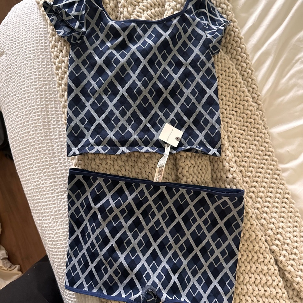 Anthropologie Navy and Gray Patterned Shorts